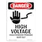 Signmission Safety Sign, OSHA Danger, 5" Height, High Voltage Unauthorized, Portrait OS-DS-D-35-V-1349 - alternate 1